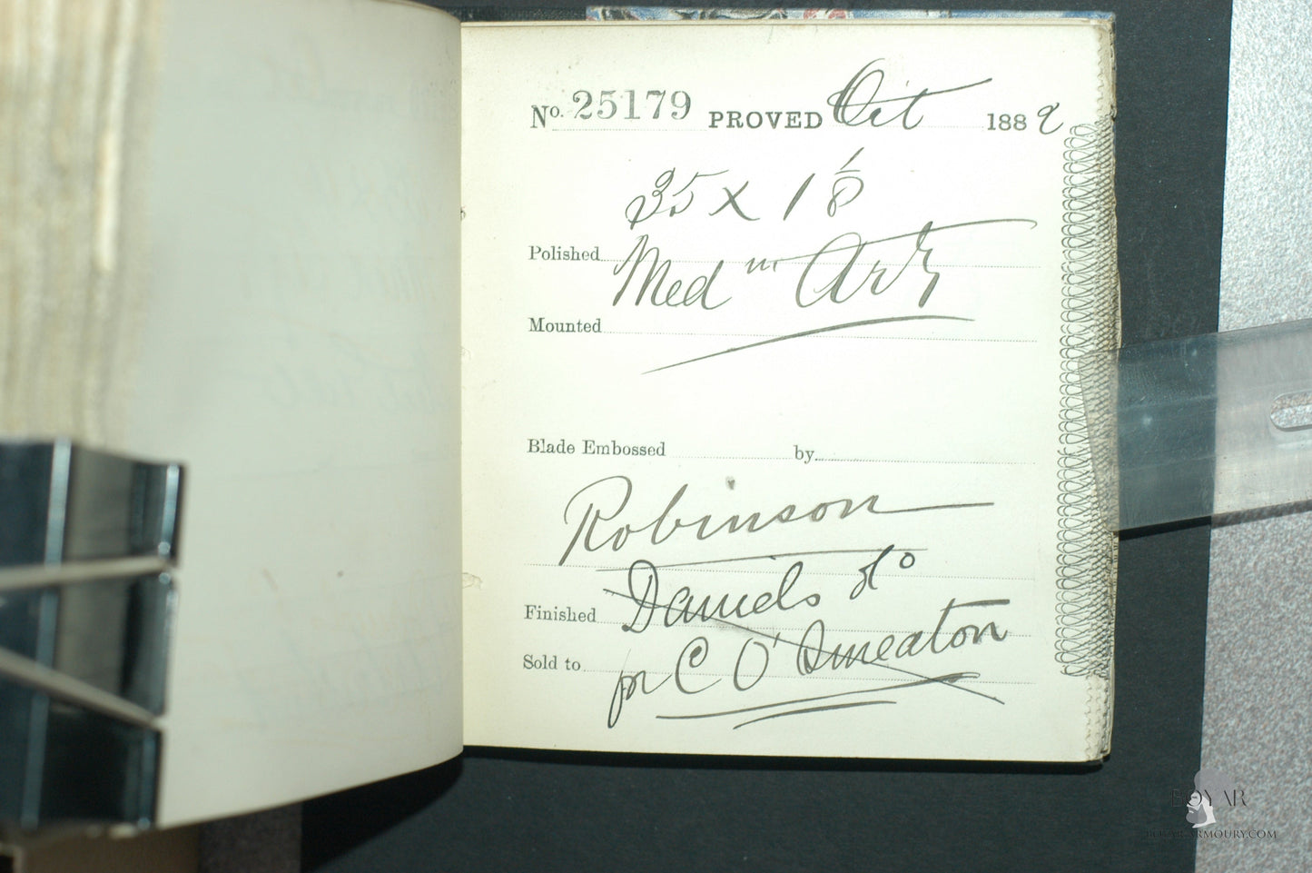 Named Victorian 1821 Pattern Artillery Officer’s Sword Wilkinson