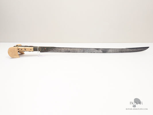 19th Century Balkan Ottoman Yataghan Sword, Coral Mounted Hilt