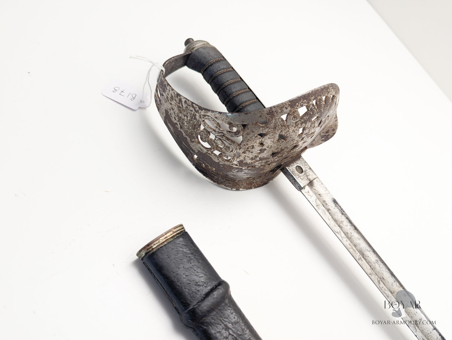 1897 Pattern Officer's Sword, GVR Hilt, Victorian Blade with Initials