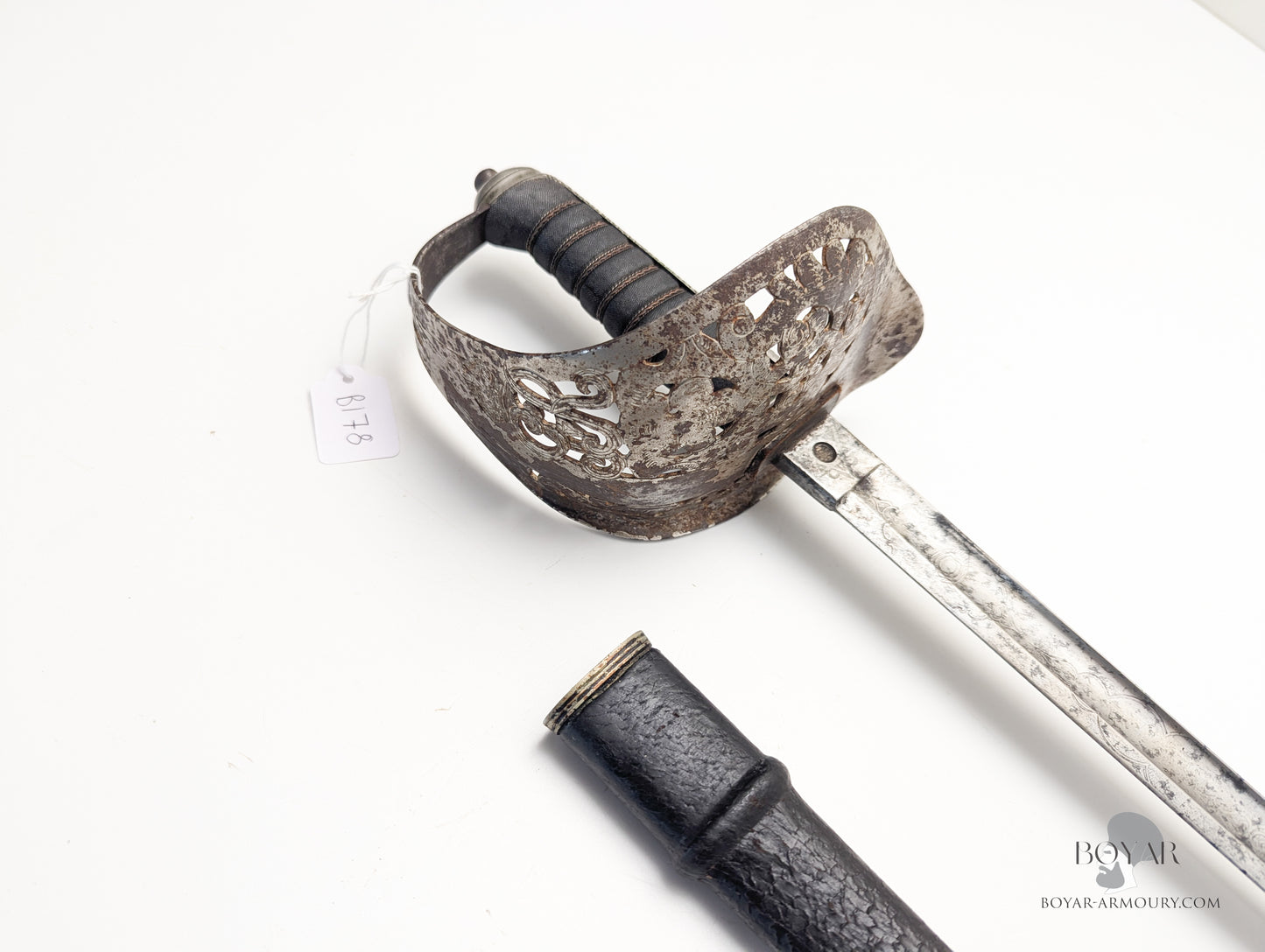 1897 Pattern Officer's Sword, GVR Hilt, Victorian Blade with Initials