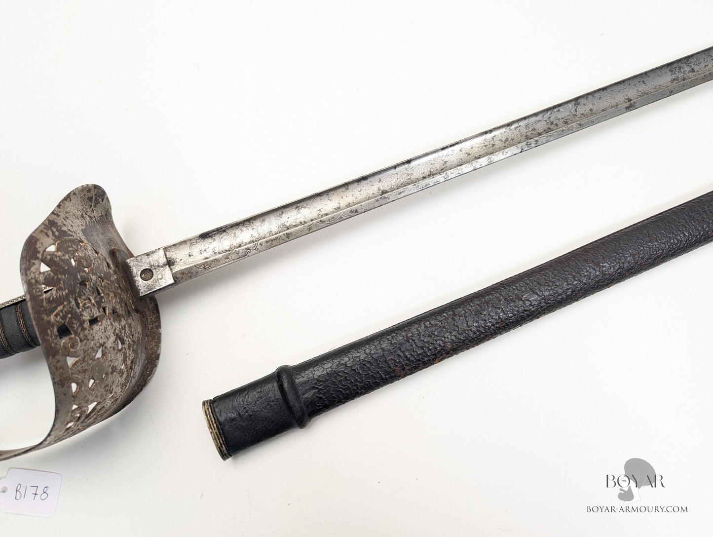 1897 Pattern Officer's Sword, GVR Hilt, Victorian Blade with Initials