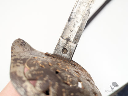 1897 Pattern Officer's Sword, GVR Hilt, Victorian Blade with Initials
