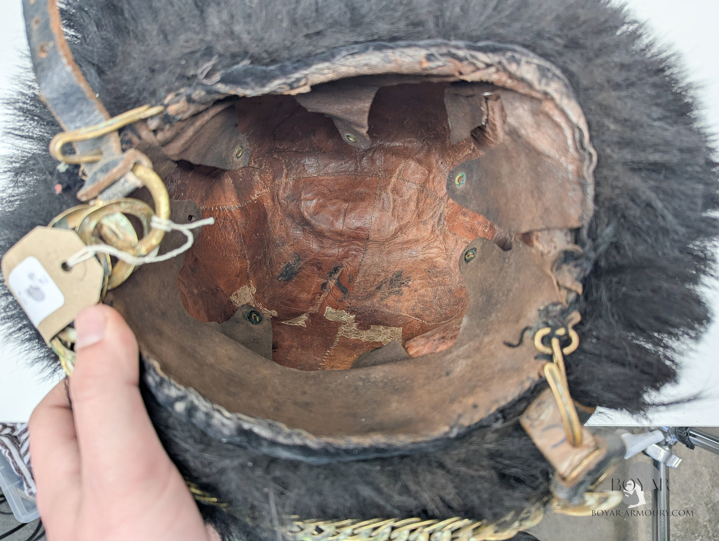 Victorian Bearskin Guards Hat Marked VR 1885