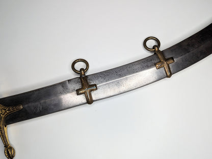 Mameluke Sabre, Shamshir Blade Mounted on an Ivory Gripped Hilt, Clan Brodie Family Crest
