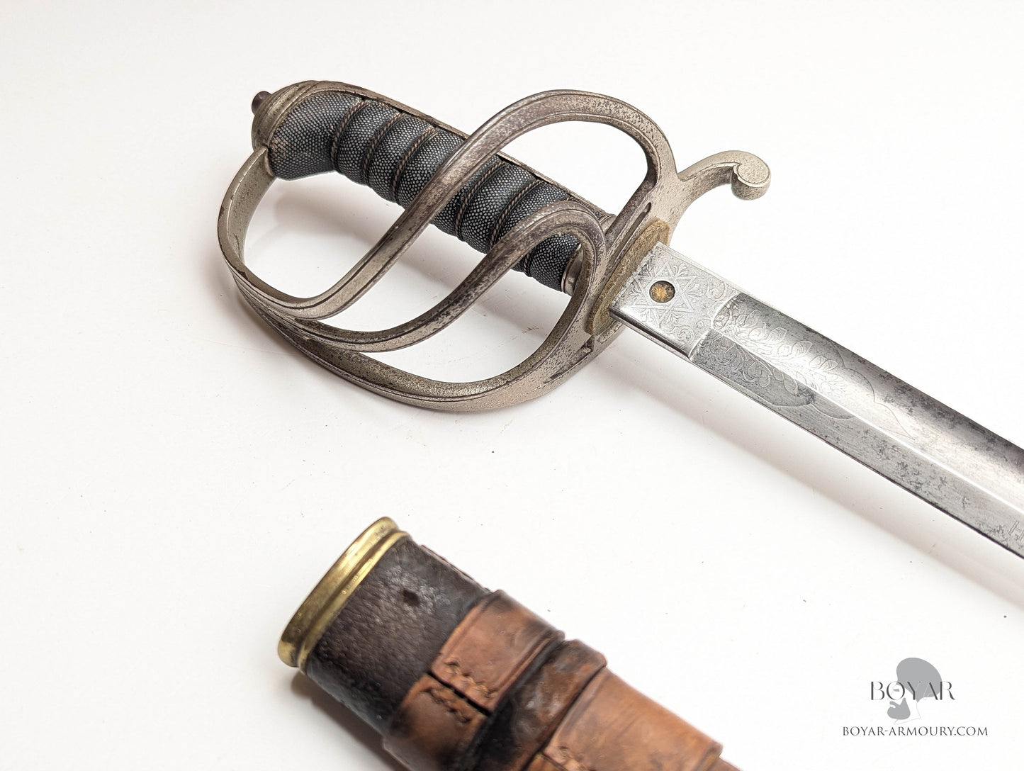 1821 Pattern Officer's Sword, Durham Royal Garrison Artillery (Heavy Battery), Owner's Initials