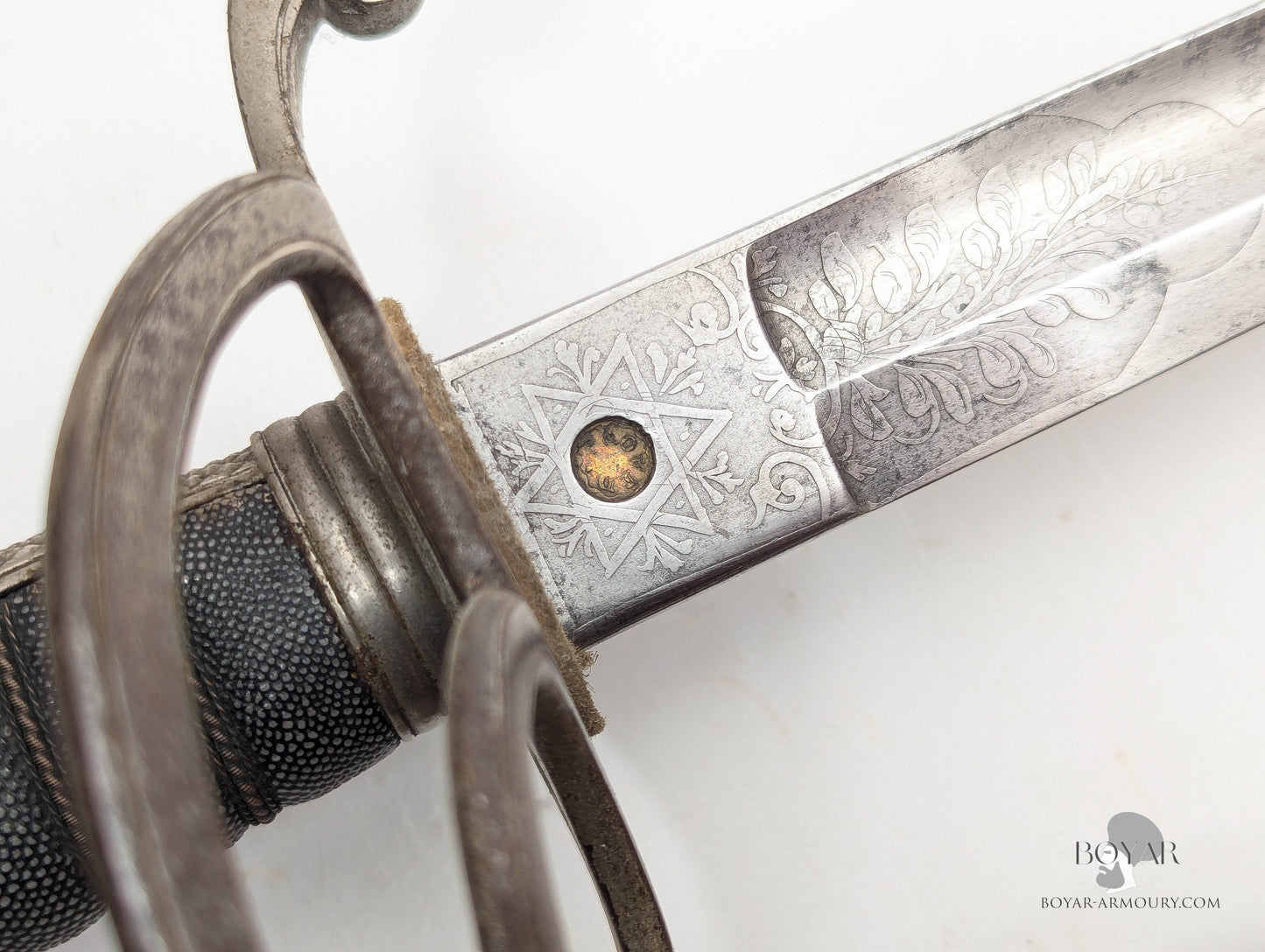 1821 Pattern Officer's Sword, Durham Royal Garrison Artillery (Heavy Battery), Owner's Initials