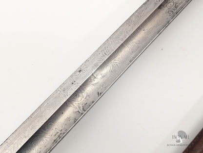 1821 Pattern Officer's Sword, Durham Royal Garrison Artillery (Heavy Battery), Owner's Initials