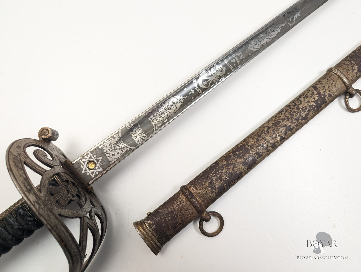 Roxburgh & Selkirk (The Border) Scottish Rifles Officer's Sword, Edward VII