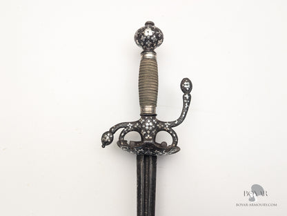 Silver Decorated Transitional Rapier, 18th Century