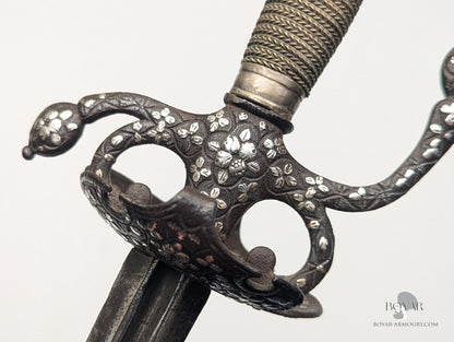 Silver Decorated Transitional Rapier, 18th Century