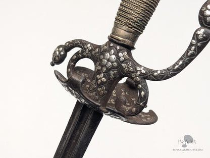 Silver Decorated Transitional Rapier, 18th Century