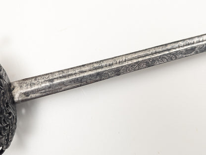 English Dish Hilt Rapier, 17th century