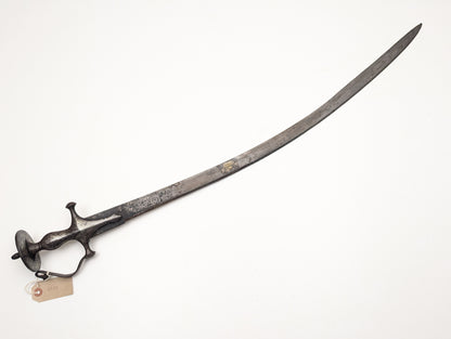 Silver Hilted Indian Tulwar, Wootz Blade