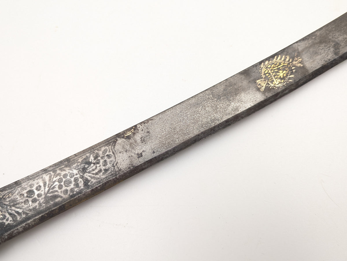 Silver Hilted Indian Tulwar, Wootz Blade