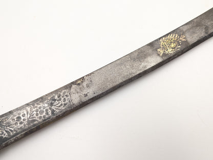 Silver Hilted Indian Tulwar, Wootz Blade