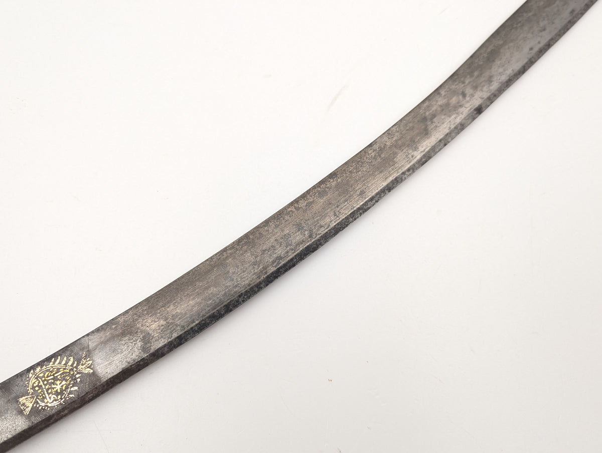 Silver Hilted Indian Tulwar, Wootz Blade