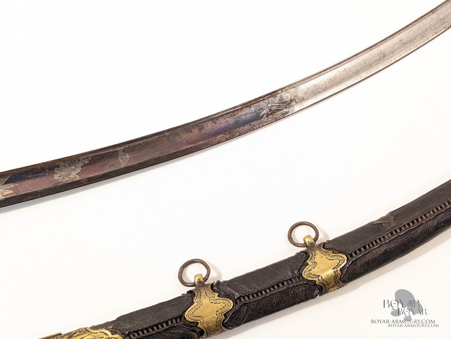 Blue And Gilt Ottoman Shamshir Horn Hilt Sword