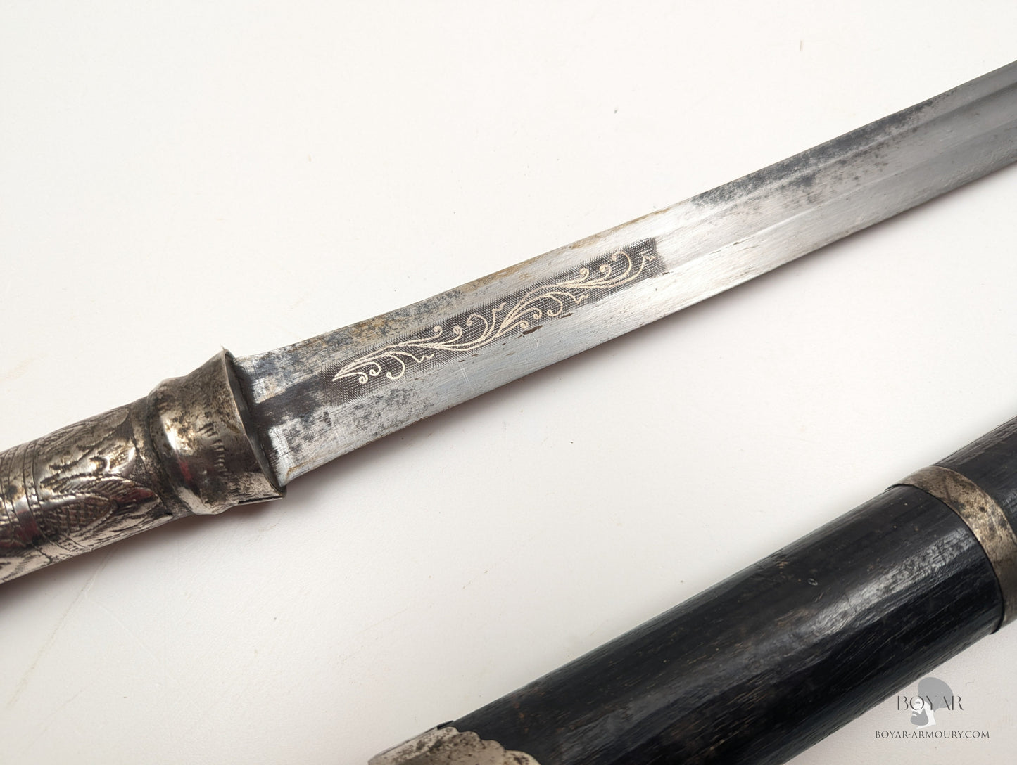 Burmese Dha Sword Silver Fitted Sword