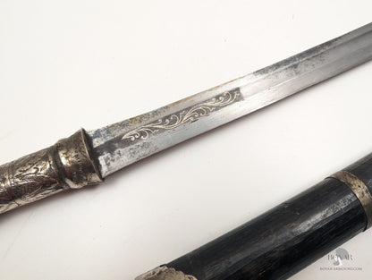 Burmese Dha Sword Silver Fitted Sword