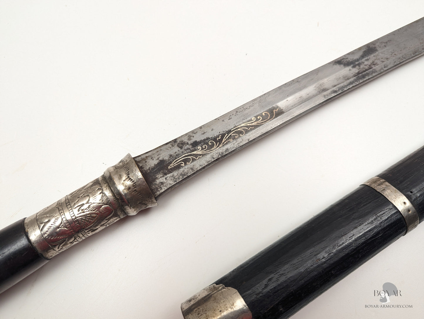 Burmese Dha Sword Silver Fitted Sword