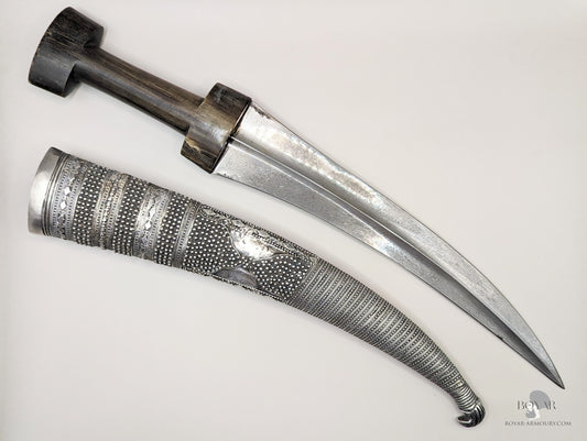 Fine Wootz Ottoman Kurdish Khanjar Silver Scabbard Dagger