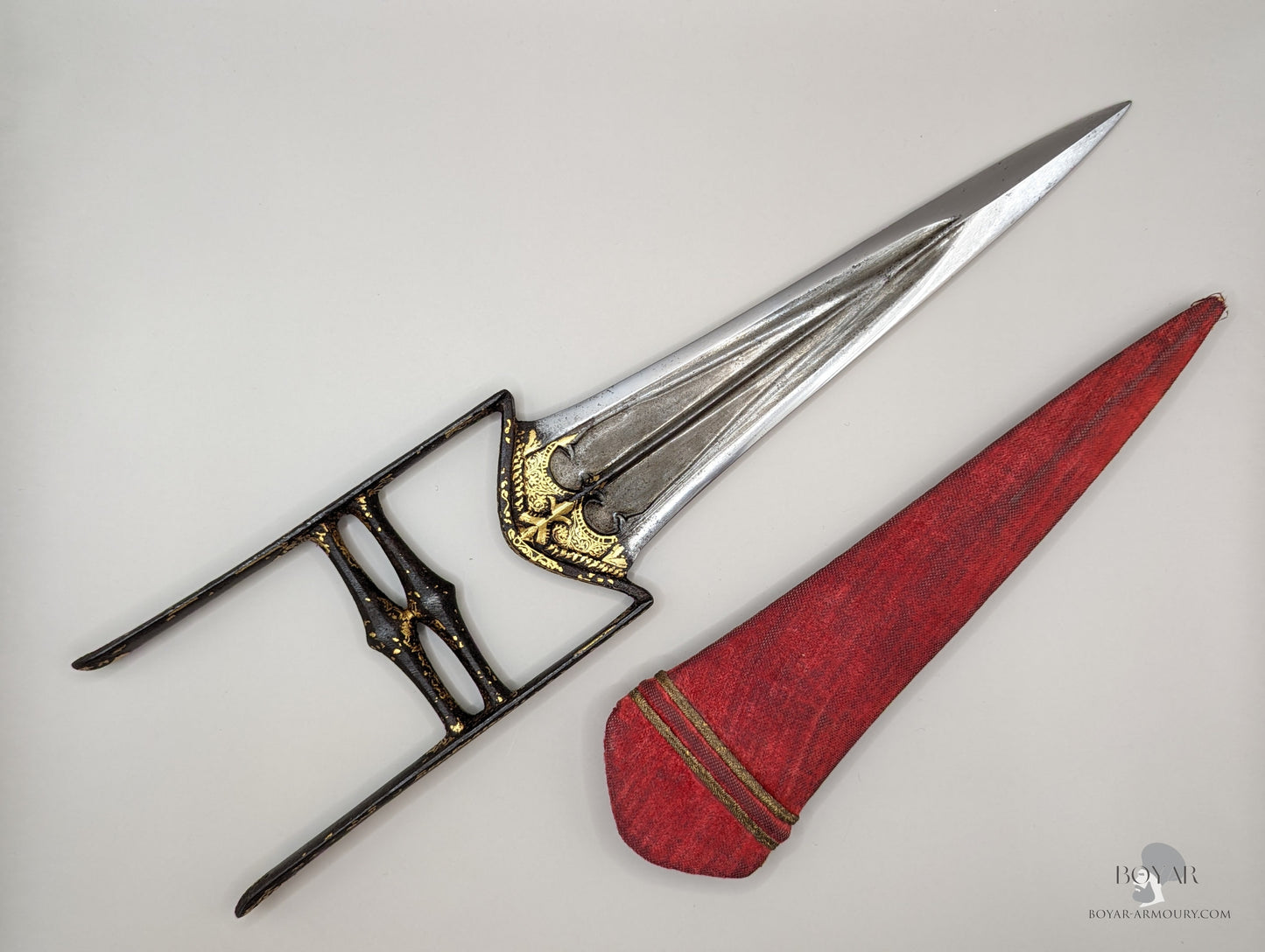 Indian Katar Wootz And Gold Dagger