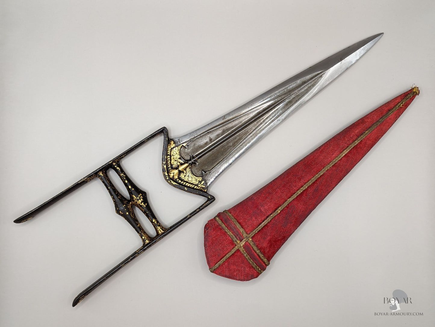 Indian Katar Wootz And Gold Dagger