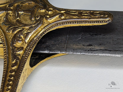 Mameluke Sabre Shamshir Blade Mounted On An Ivory Gripped Hilt Clan Brodie Family Crest Sword