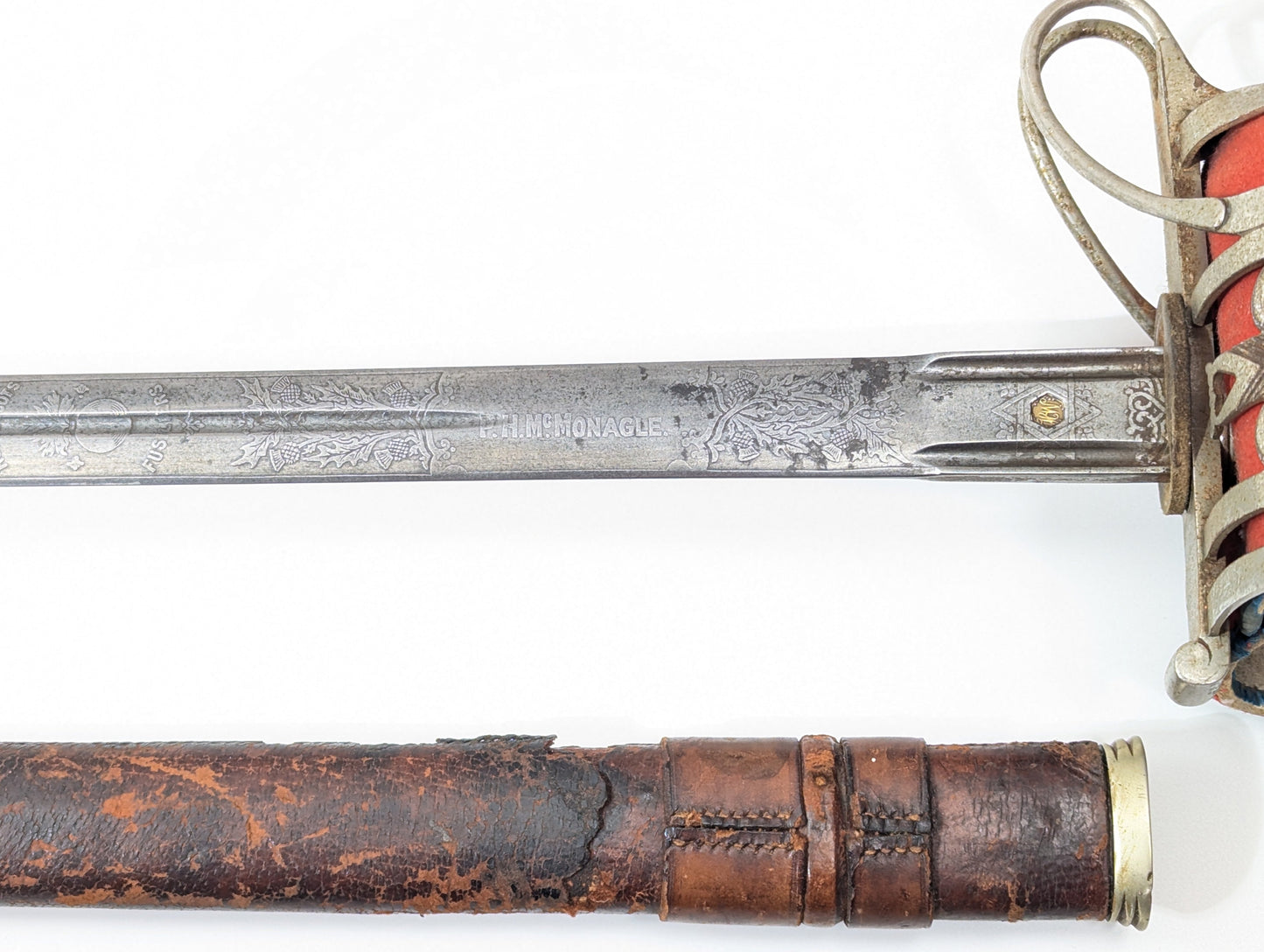 Scottish Basket Hilted Sword By Wilkinson Named Percy Hugh Mcmonagle Royal Scots Fusiliers