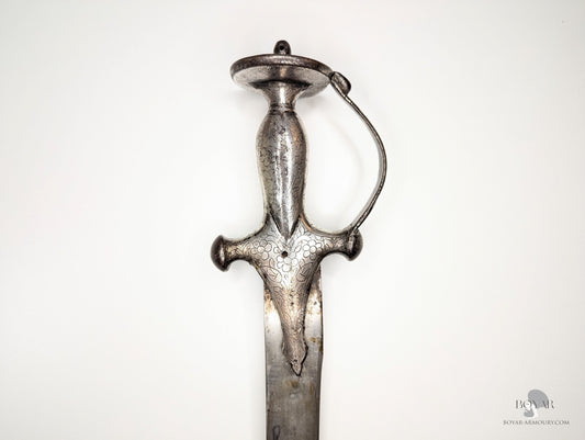 Silver Hilted Wootz Tulwar North India Sword