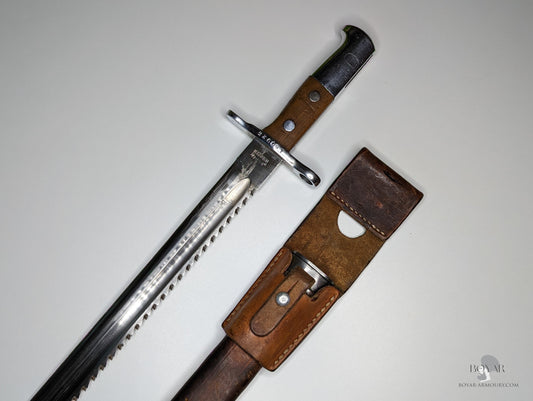 Swiss Sawback Bayonet M1914 Leather Scabbard Bayonet