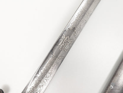 Victorian ’Patent Solid Hilt’ Sword of Boer War KIA Officer Sword