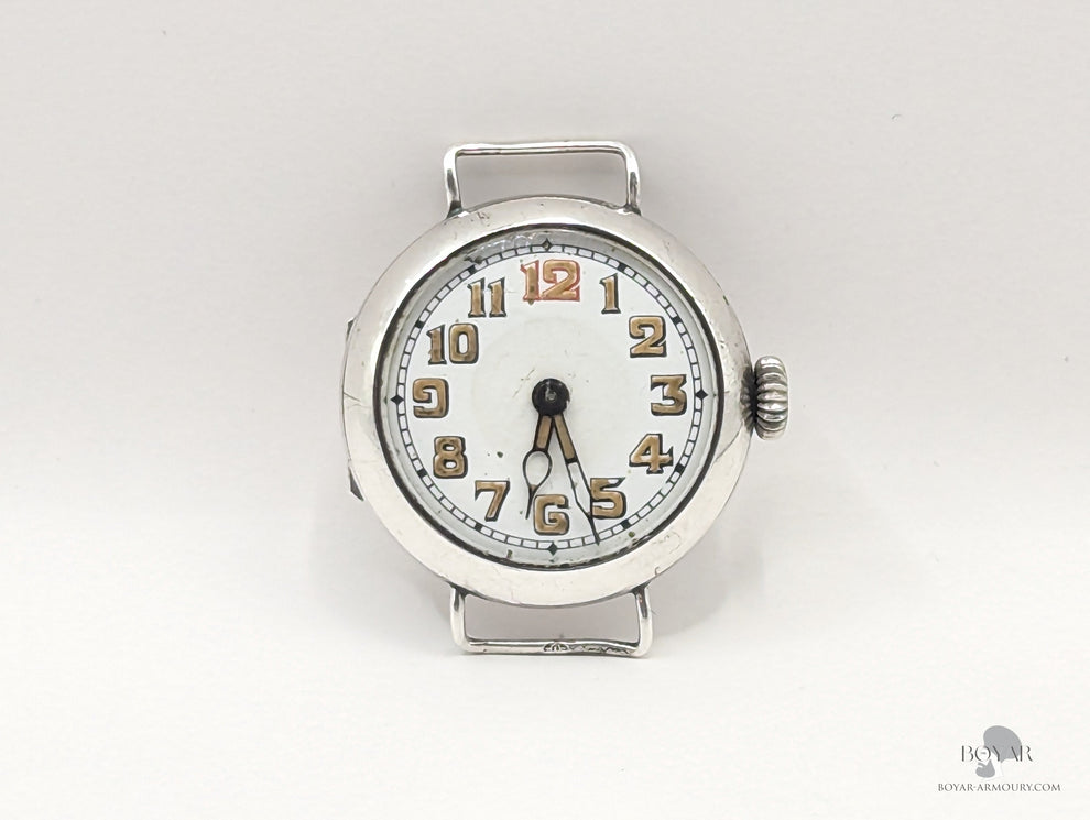 WW1 Silver Trench Watch, Swiss Movement, London Import 1917 – Boyar Armoury